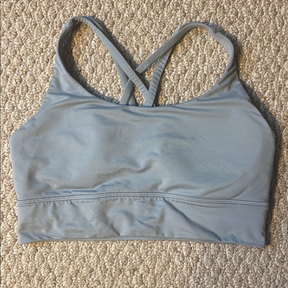 lululemon Energy Longline Bra, sky blue, sz 8
